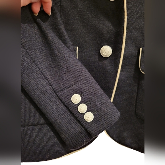 Banana Republic Vintage Italian Fabric True Navy Preppy Blazer Jacket Button Six - Picture 5 of 12